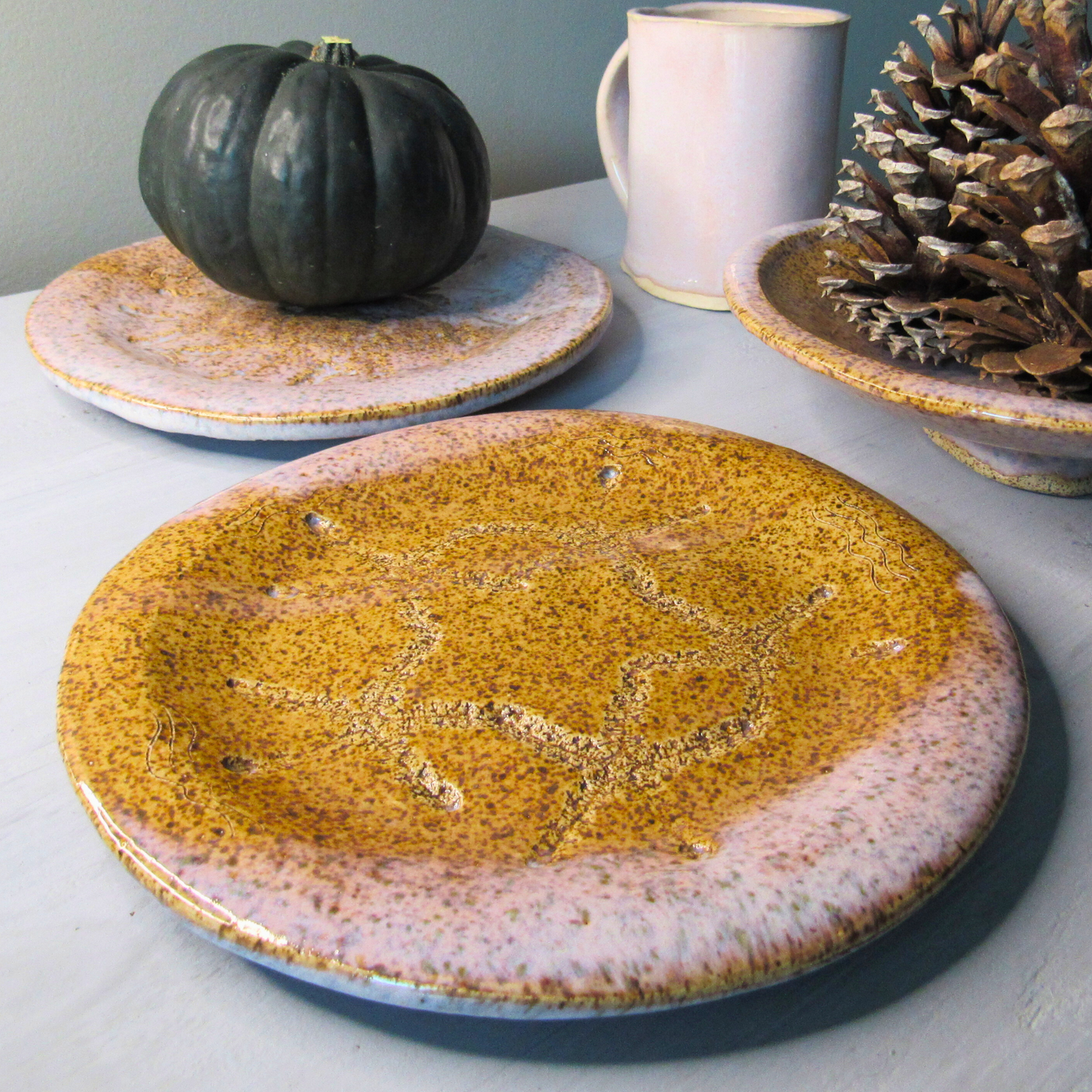 Blush Pink Sandy Ceramic Plate