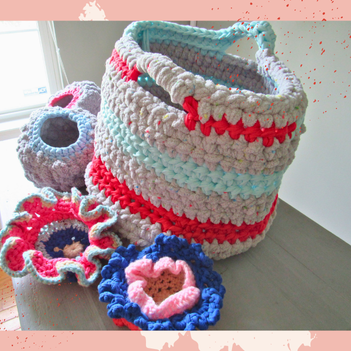 handmade crocheted baskets