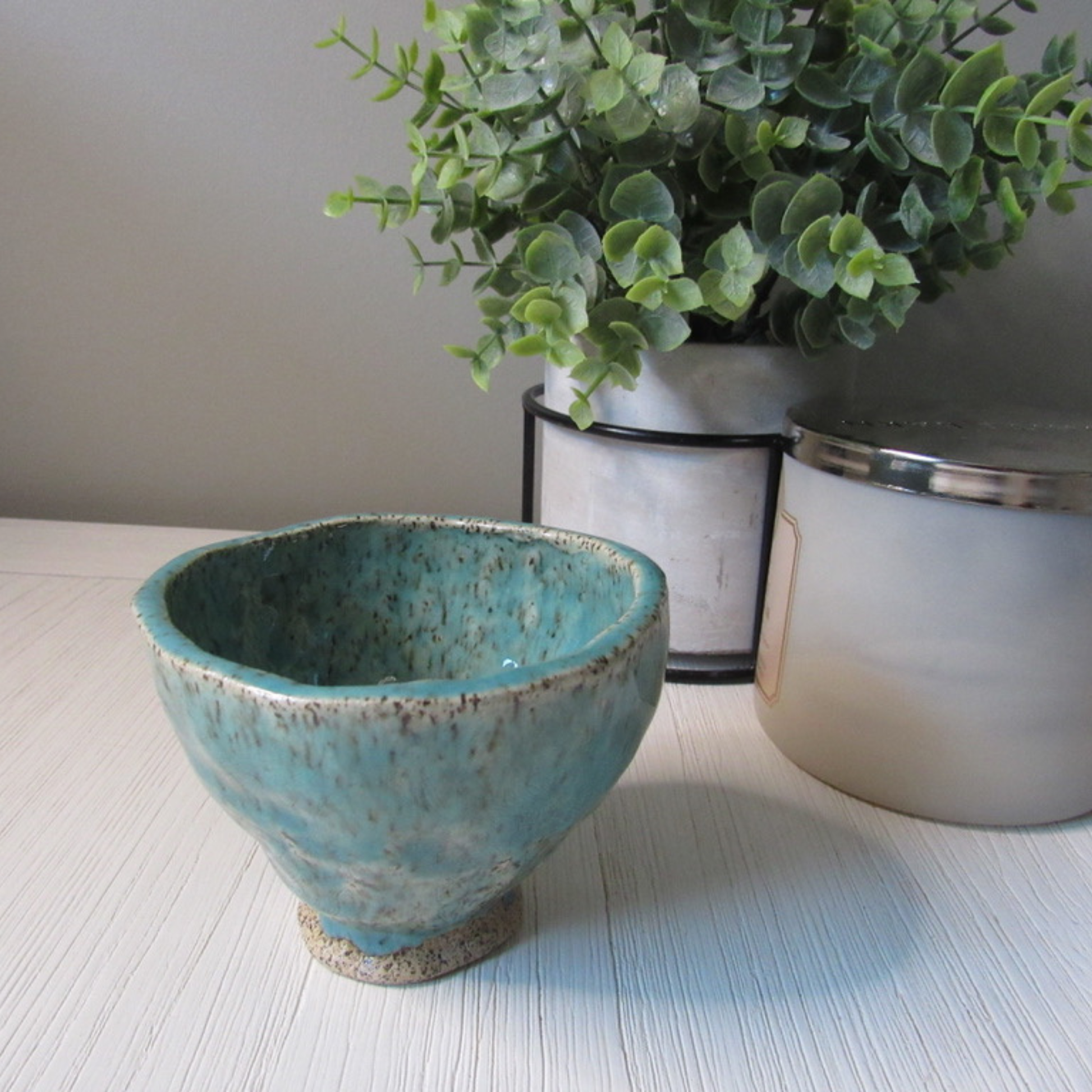 Turquoise Ceramic Sipper Cup