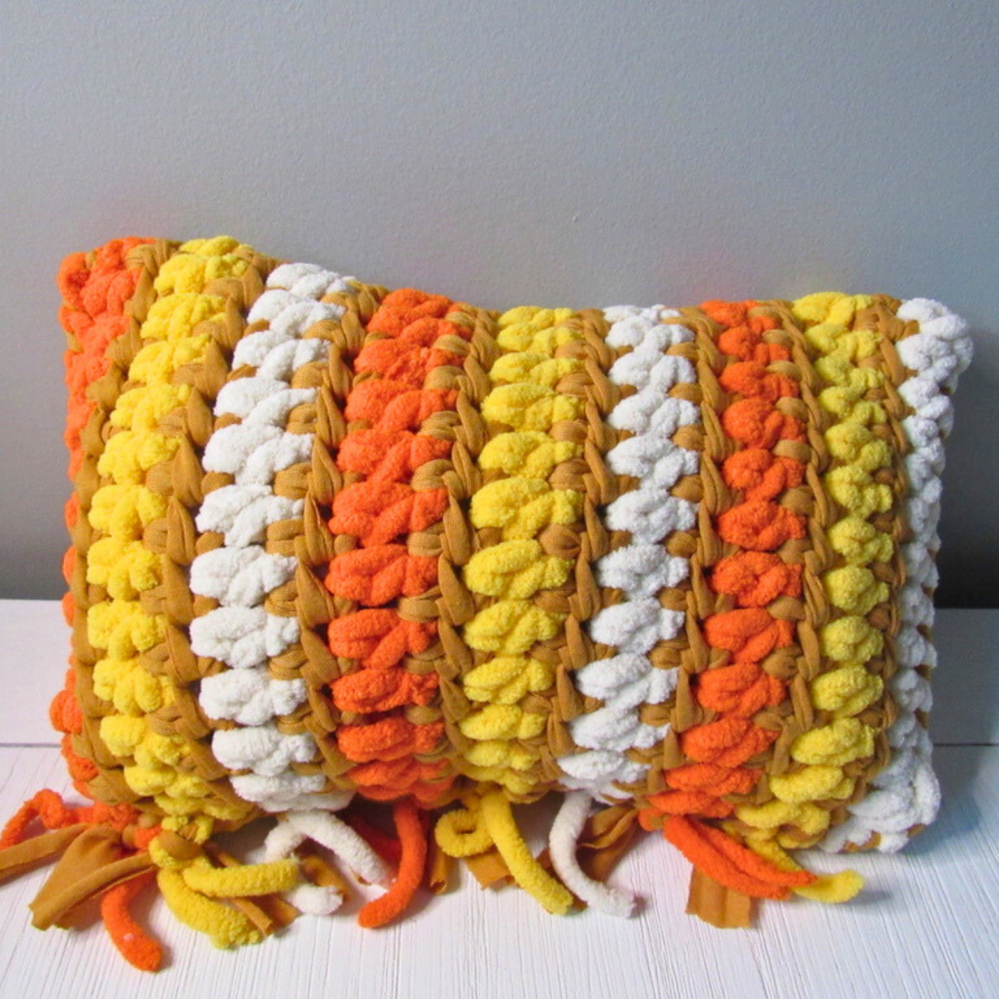 Bright Yellow Cozy Handmade Mini Pillow