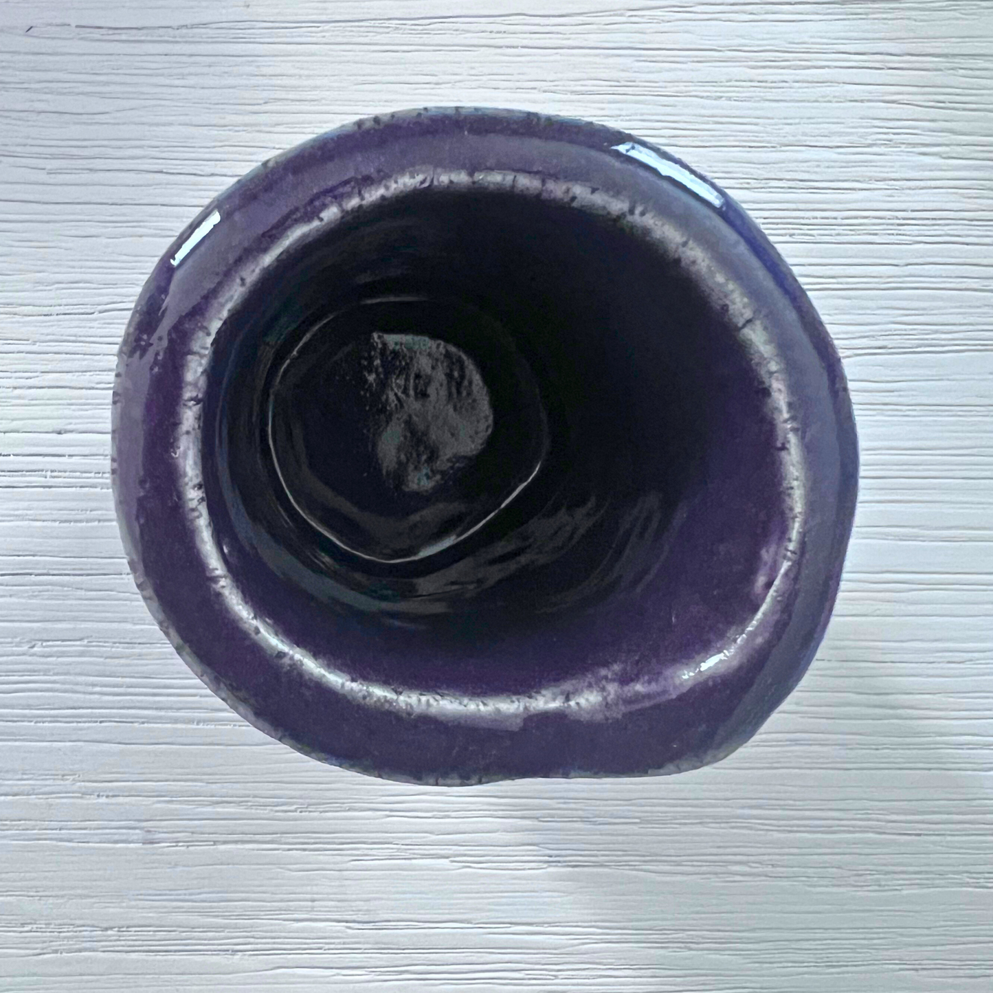 Aubergine Ceramic Pen Holder top view