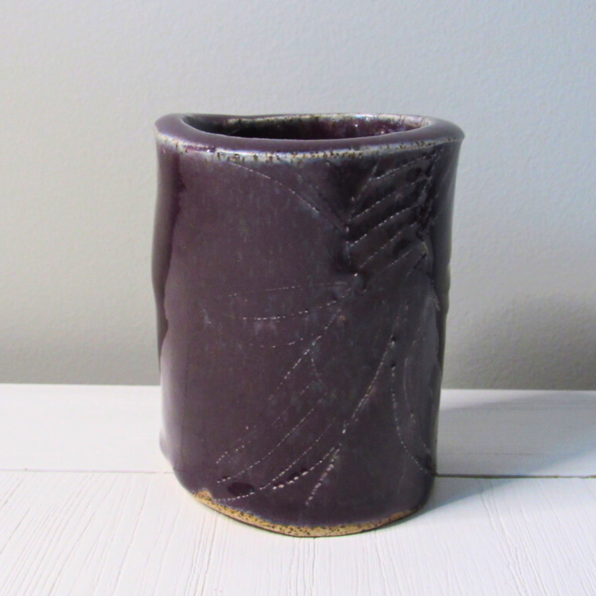 Aubergine Ceramic Pen Holder