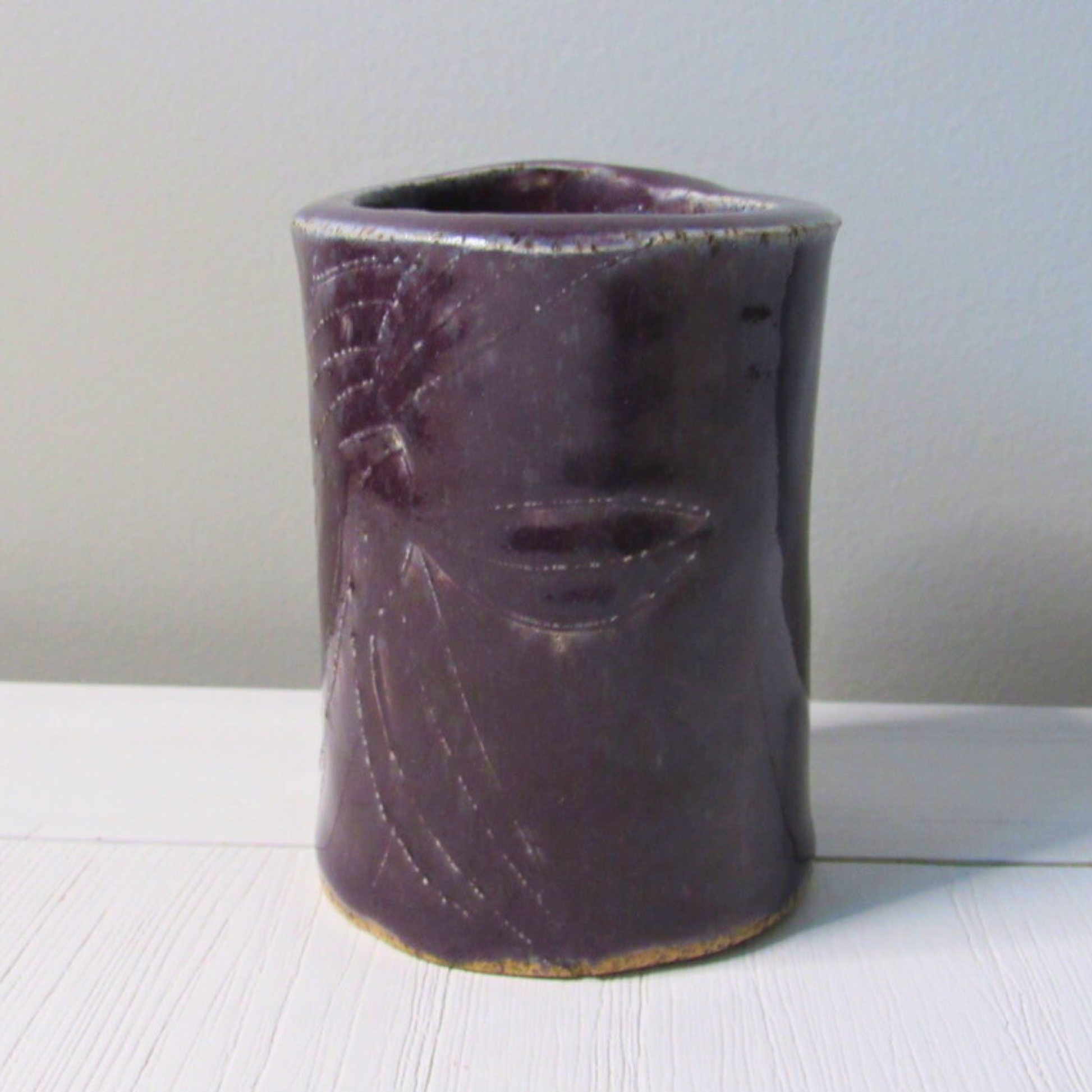 Aubergine Ceramic Pen Holder