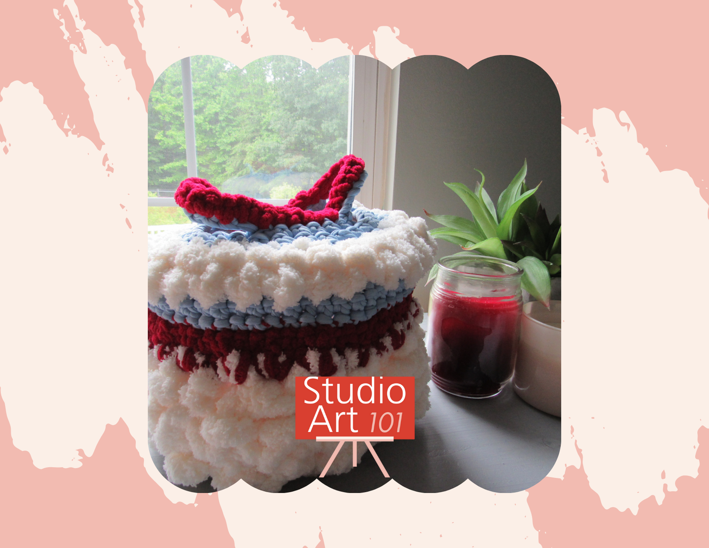 gift card with crocheted items