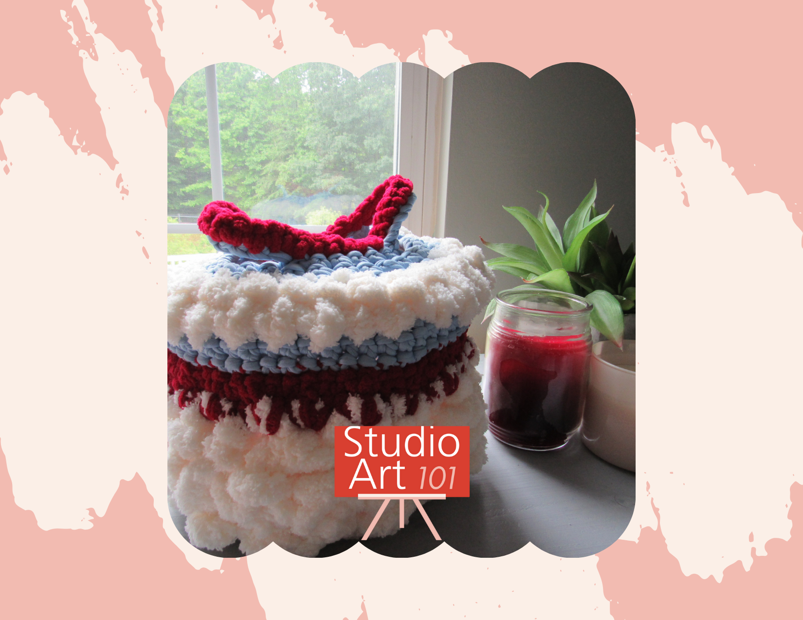 gift card with crocheted items