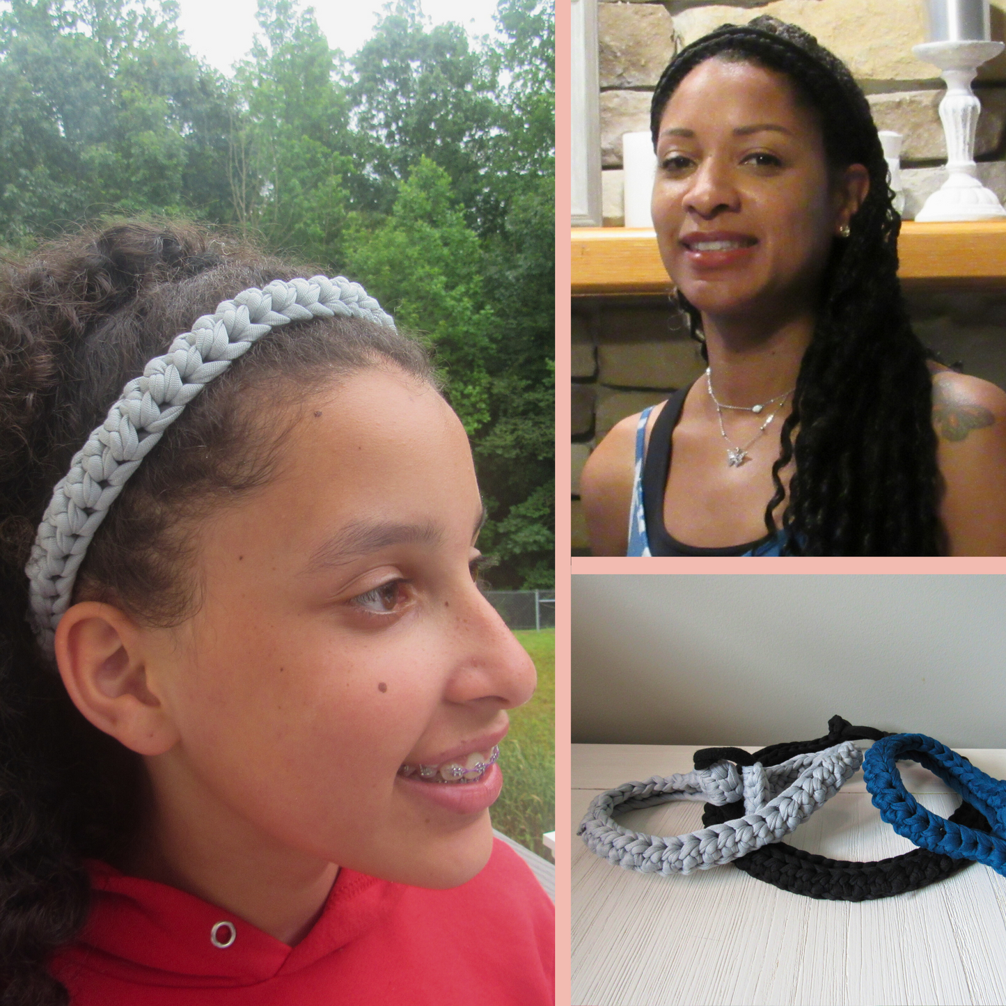 mother and daughter wearing headbands