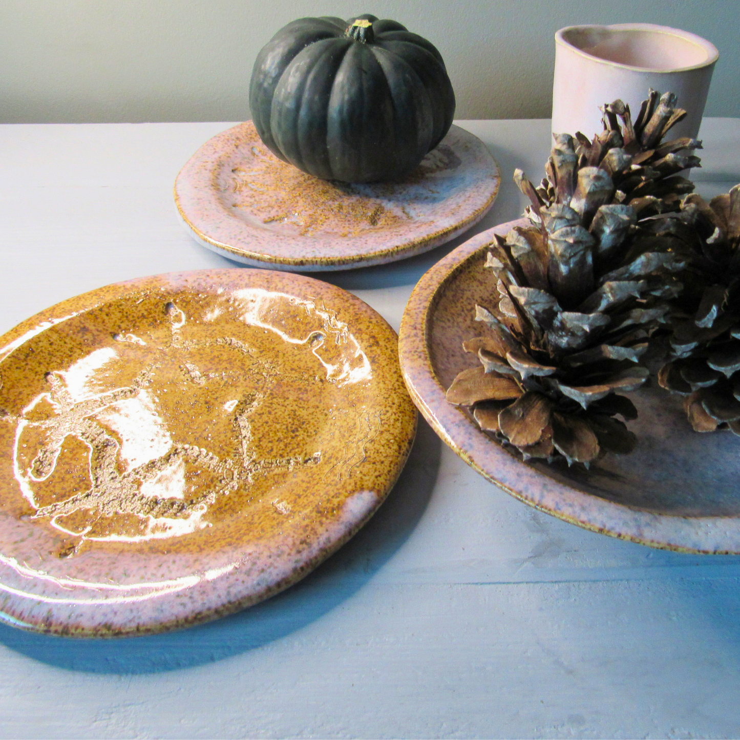 Blush Pink Sandy Ceramic Plate