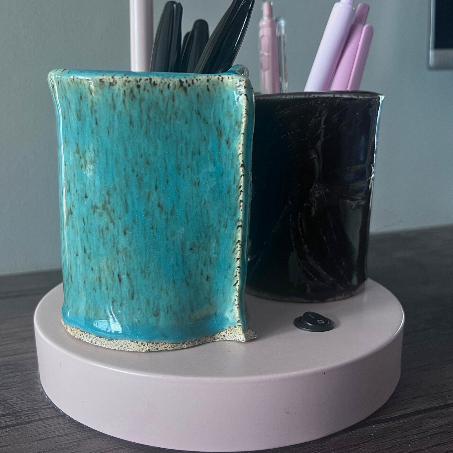 Turquoise Ceramic Pen Holder - Handmade Pottery