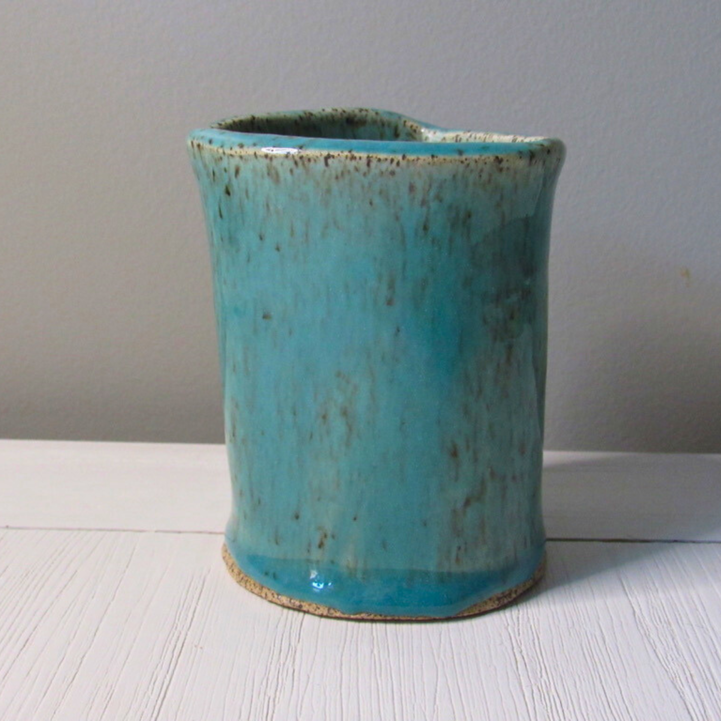 Turquoise Ceramic Pen Holder - Handmade Pottery