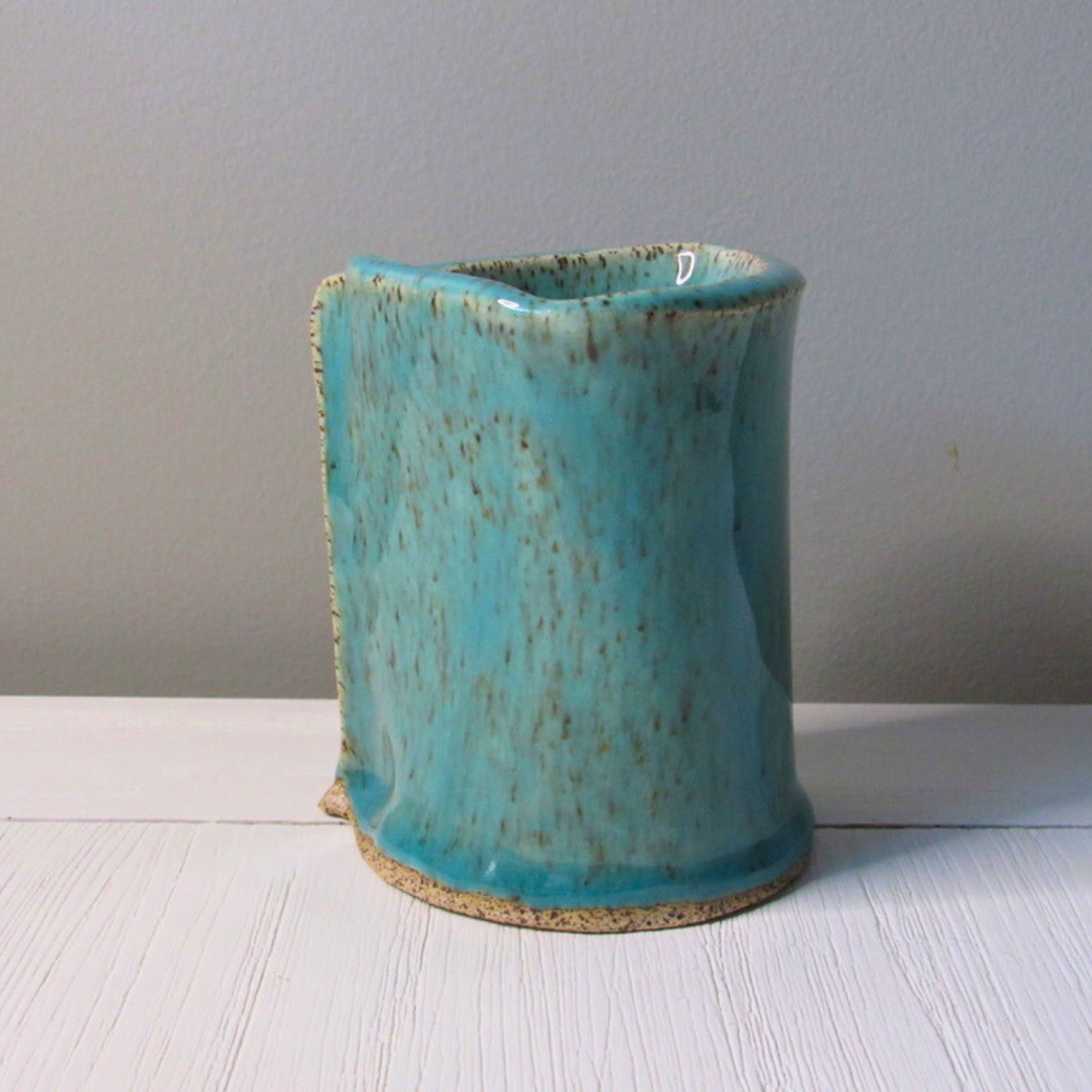 Turquoise Ceramic Pen Holder - Handmade Pottery