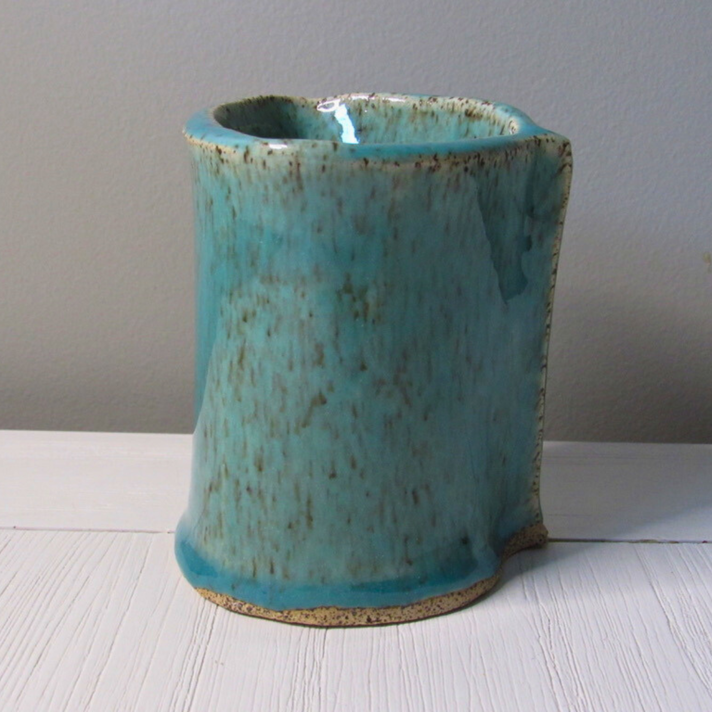 Turquoise Ceramic Pen Holder - Handmade Pottery