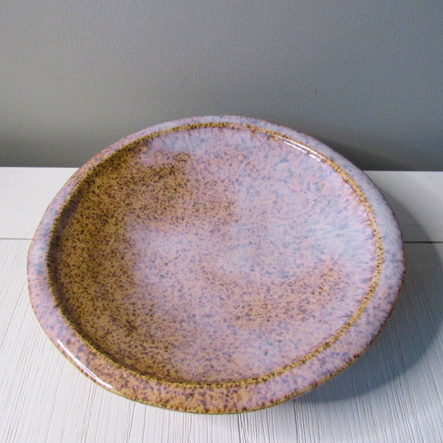Blush Pink Large Ceramic Plate Top View